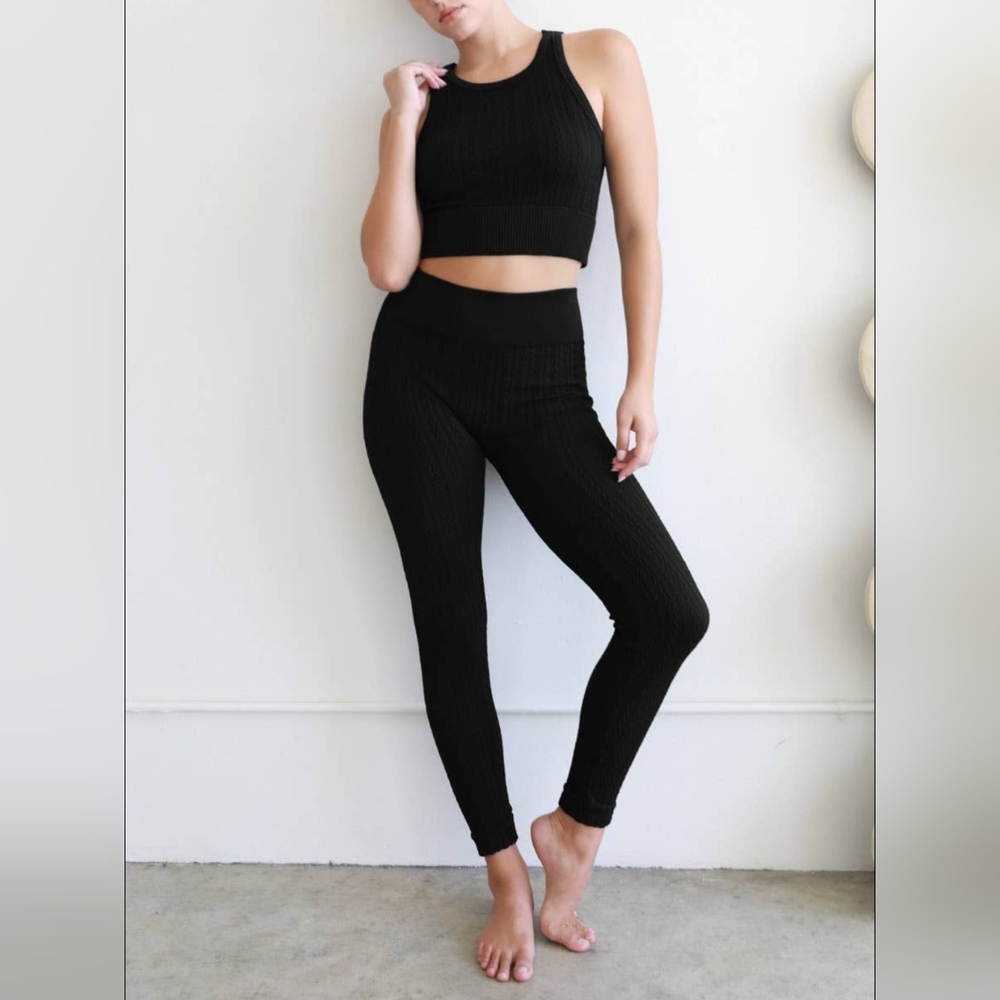 Black Spandex Tank and Legging Set